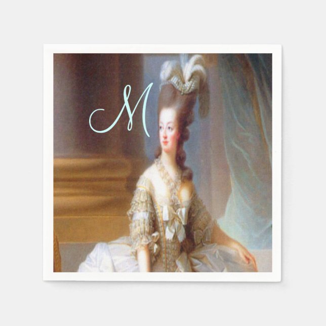 Serviette En Papier Marie Monogram Élégant French Chic (Devant)