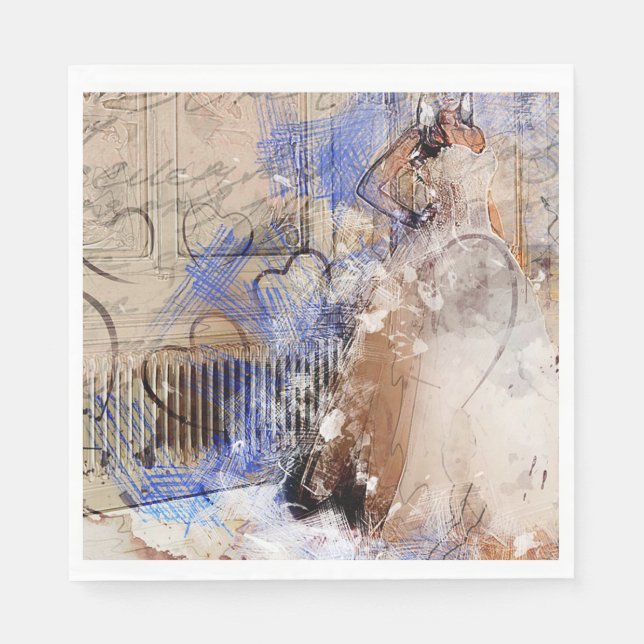 Serviette En Papier Mariée (Devant)