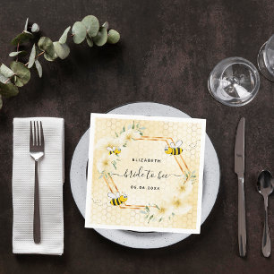 Serviette En Papier Mariée à abeille jaune fleur nid d'abeille douche