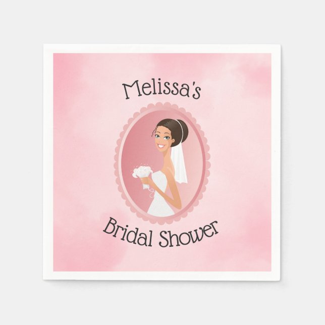 Serviette En Papier Mariée dans une Fête des mariées de voile tenant d (Devant)