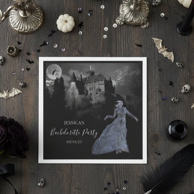 Serviette En Papier Mariée de Frankenstein Bachelorette Halloween (Créateur téléchargé)