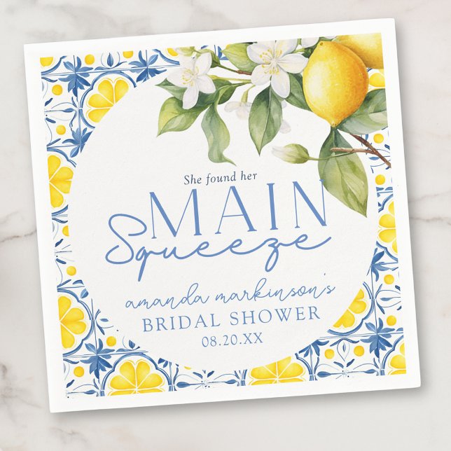 Serviette En Papier Mariée de la Méditerranée au citron Main Squeeze (Créateur téléchargé)