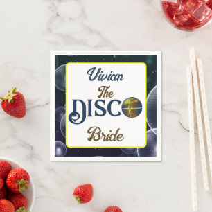 Serviette En Papier Mariée Disco Rétro Personnalisée pour Enterrement