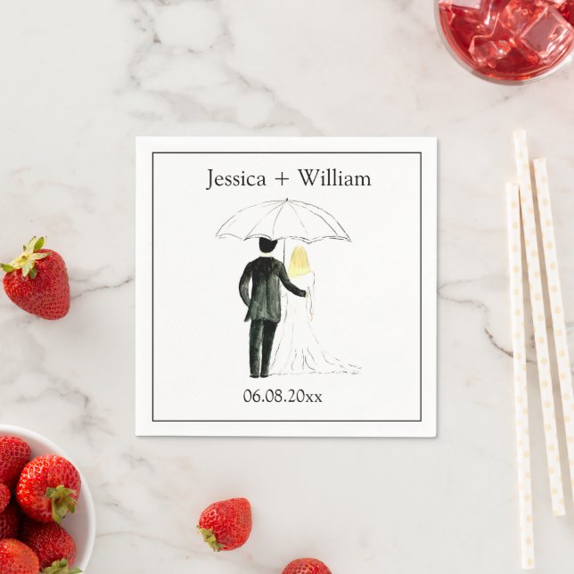 Serviette En Papier Mariée et chambre Rustique moderne élégant mariage (En situation)