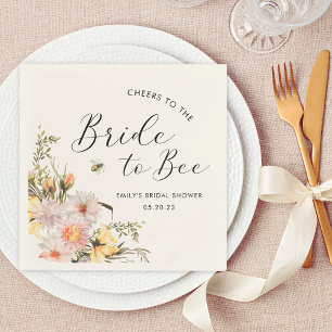 Serviette En Papier Mariée Fleur Sauvage Rustique à l'Apicultrice Ente
