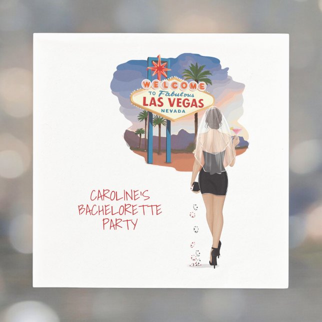 Serviette En Papier Mariée Glam Vegas Enterrement de vie de jeune fill (Créateur téléchargé)