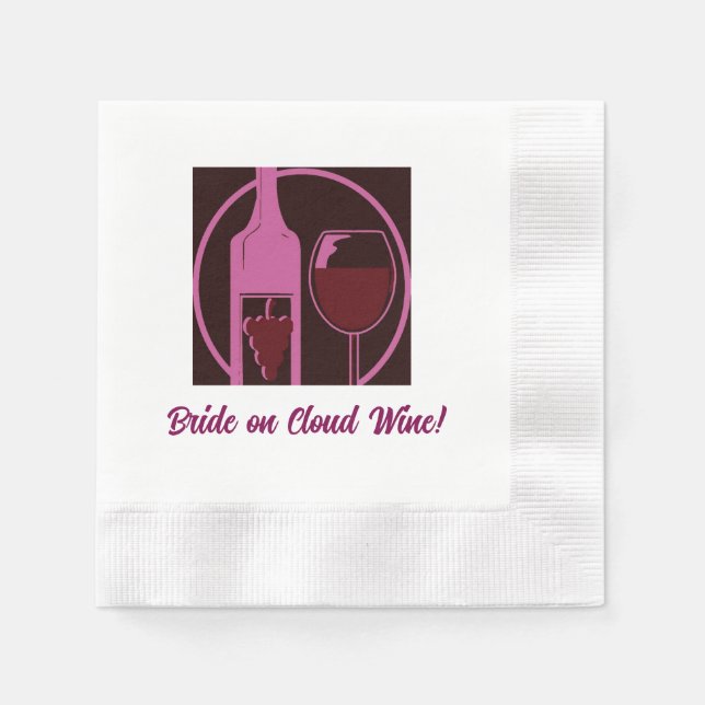 Serviette En Papier Mariée sur le vin de nuage ! (Devant)