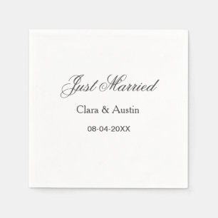 Serviette En Papier Mariés add nom couple date année simulation de mar