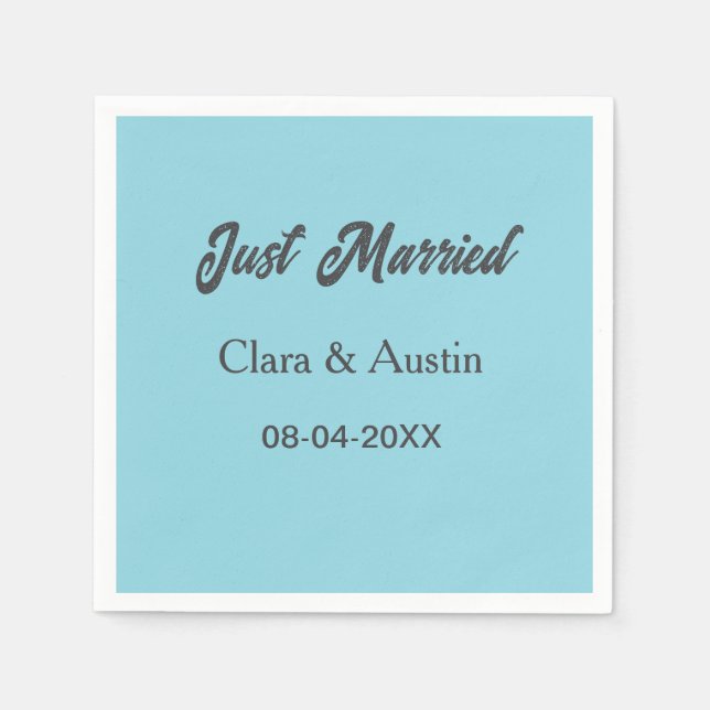Serviette En Papier Mariés add nom du couple date année simulation de  (Devant)