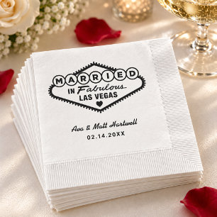 Serviette En Papier Mariés dans la fabuleuse Las Vegas Mariage Noir