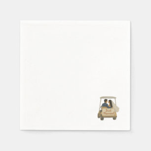 Serviette En Papier Mariés dans un chariot de golf 'Just Married'