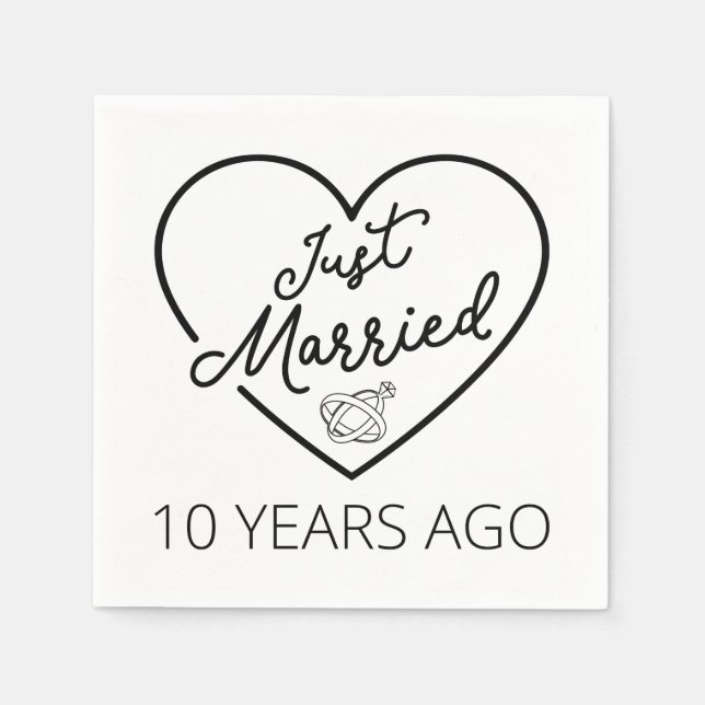 Serviette En Papier Mariés depuis 10 ans III (Devant)