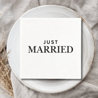 Serviette En Papier Mariés Élégant Simple Mariage