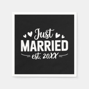 Serviette En Papier Mariés sur mesure Just Married Est Femme Mari Husb