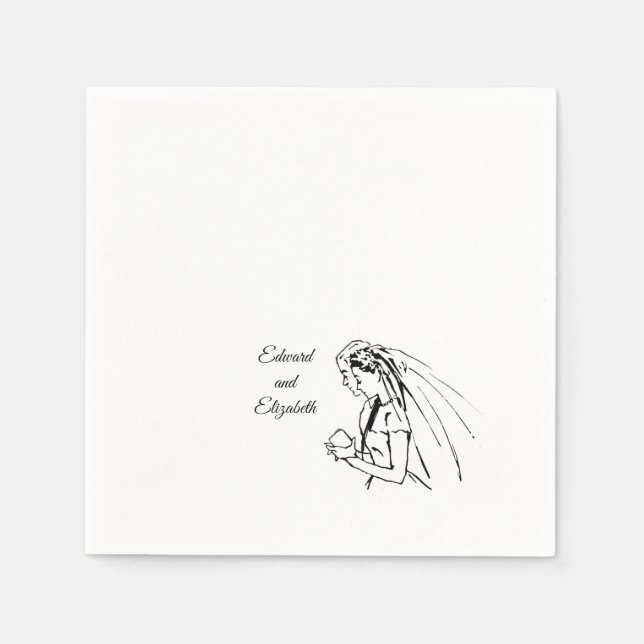 Serviette En Papier Mariés vintage (Devant)