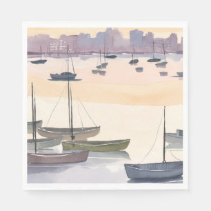 Serviette En Papier Marina pour bateaux Baie océanique aquarelle
