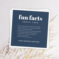 Marine Bleu Moderne Minimal Fun Faits Anniversaire