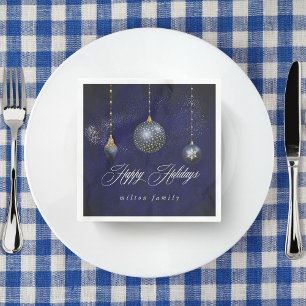 Serviette En Papier Marine Blue Gold Ornament Elegant Livre de Vacance