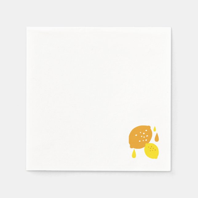 Serviette En Papier Marine Blue Lemon Art - Refresh Citrus Design (Devant)