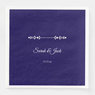 Serviette En Papier Marine moderne et Mariage blanc