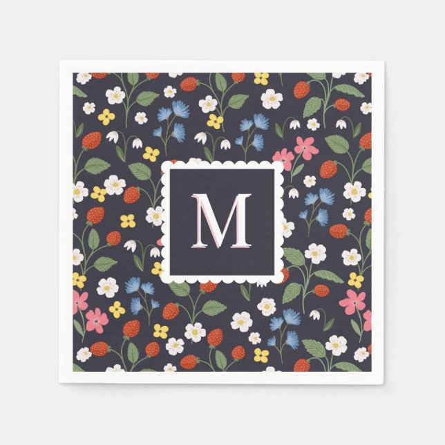 Serviette En Papier marine monogrammée (Devant)