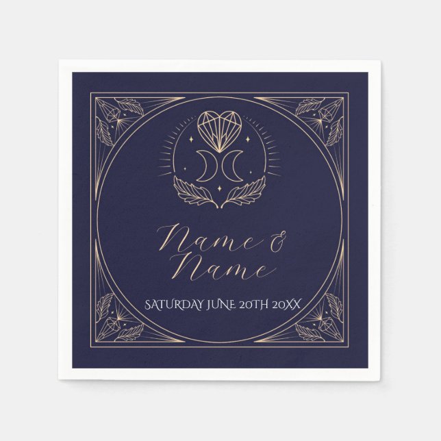 Serviette En Papier Marine Napkins Mariages Noms Cartes de Tarot Étoil (Devant)