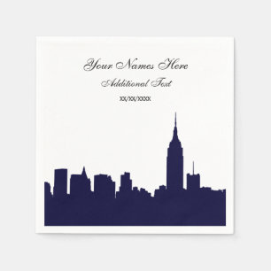Serviette En Papier Marine NYC Skyline Silhouette, ESB