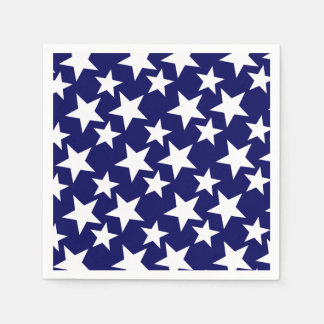 Serviette En Papier Marine patriotique bleu avec étoiles blanches