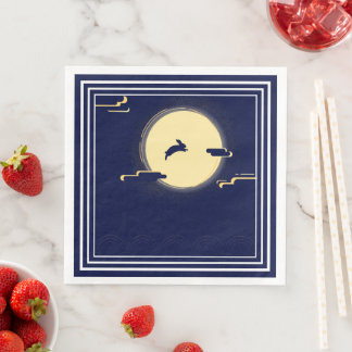 Serviette En Papier Marine Sky- White Moon Window Mid-Autumn Festival