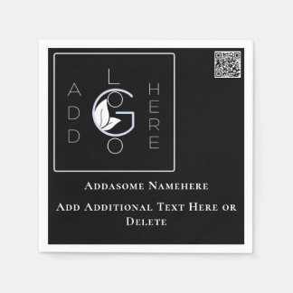 Serviette En Papier Marketing Commercial Entreprise Noir Moderne Ajout