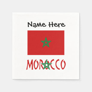 Serviette En Papier Maroc Drapeau Marocain Nom Personnalisé