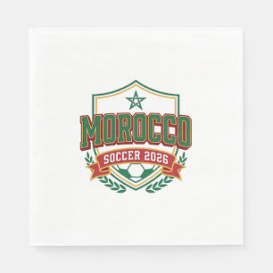 Serviette En Papier Maroc Football 2026 Football Gras Pays Typographie