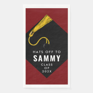 Serviette En Papier Maroon de la fête des diplômés