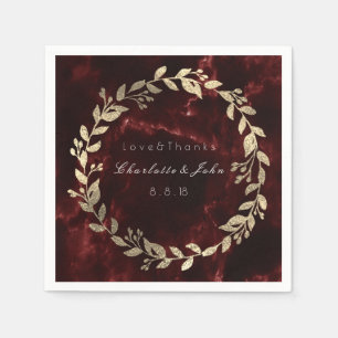 Serviette En Papier Maroon d'or de Bourgogne Nom de la couronne