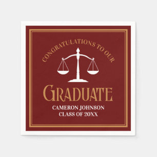 Serviette En Papier Maroon Gold Law School Graduation Party