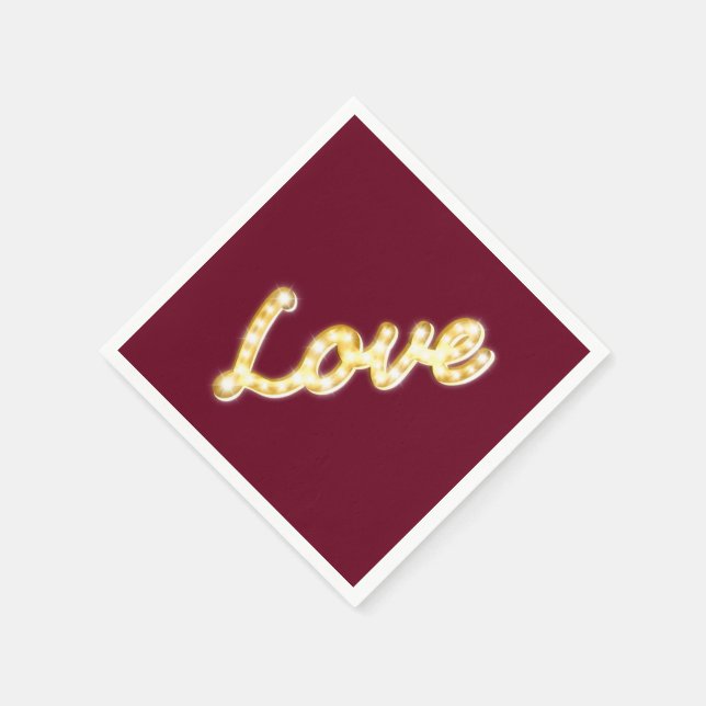 Serviette En Papier Marquee Lights Napkin - marsala (Coin)