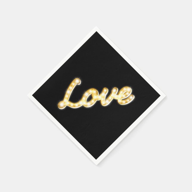 Serviette En Papier Marquee Lights Napkin - noir (Coin)