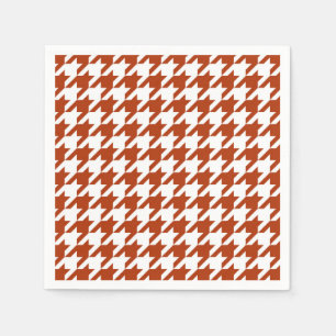 Serviette En Papier Marron Blanc Design à Carreaux Pied de Poule