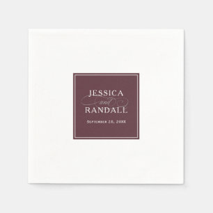 Serviette En Papier Marsala Burgundy Red Classic Mariage d'élégance