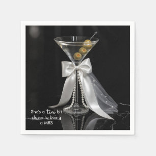 Serviette En Papier Martini avec un voile de mariée et perles