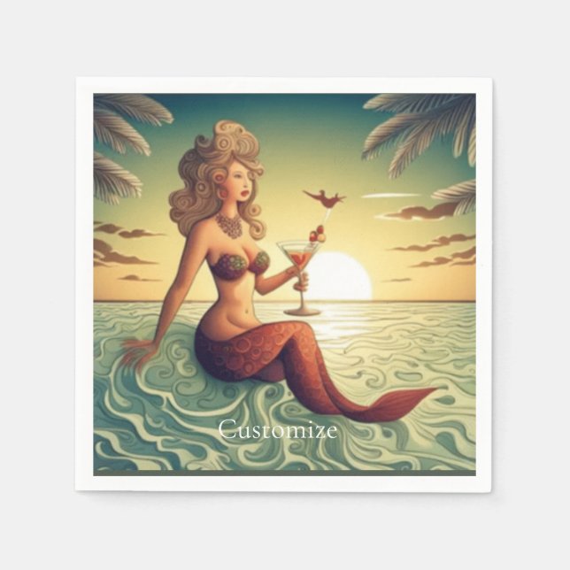 Serviette En Papier Martini Classy Mermaid Thunder_Cove (Devant)
