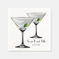Martini Cockatl Party Event Napkin