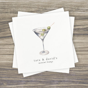 Serviette En Papier Martini Cocktail Lounge avec Votre Nom