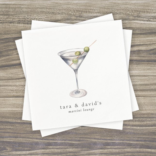 Serviette En Papier Martini Cocktail Lounge avec Votre Nom (Créateur téléchargé)