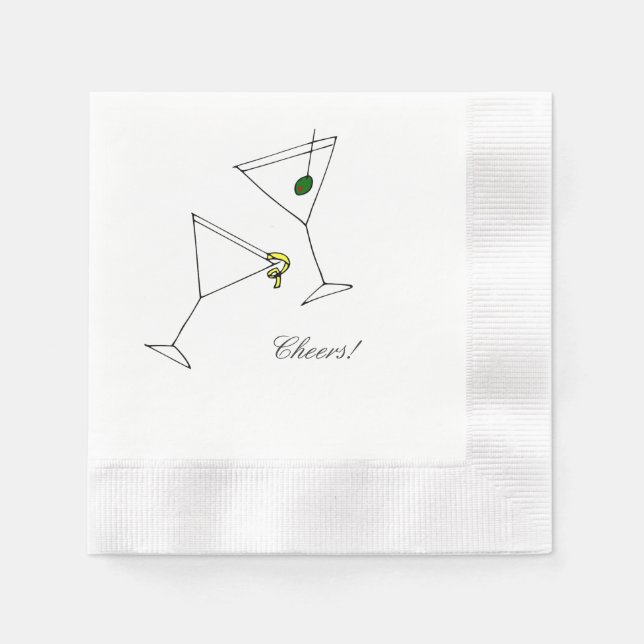 Serviette En Papier Martini Cocktail Napkin (Devant)