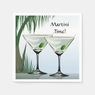 Serviette En Papier Martini Cocktail Tropical Beach Party