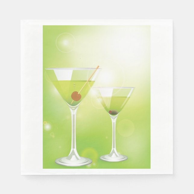 Serviette En Papier Martini Cocktails Papier Napkins (Devant)