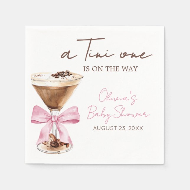 Serviette En Papier Martini Espresso Rose Baby Shower (Devant)