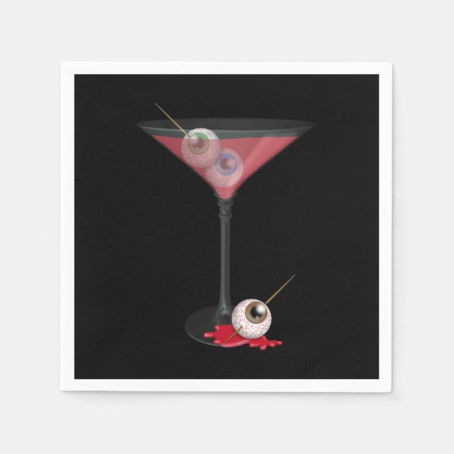 Serviette En Papier Martini Halloween avec Eyeball (Devant)