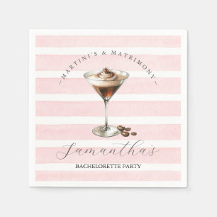 Serviette En Papier Martini rose et Cocktail de mariage